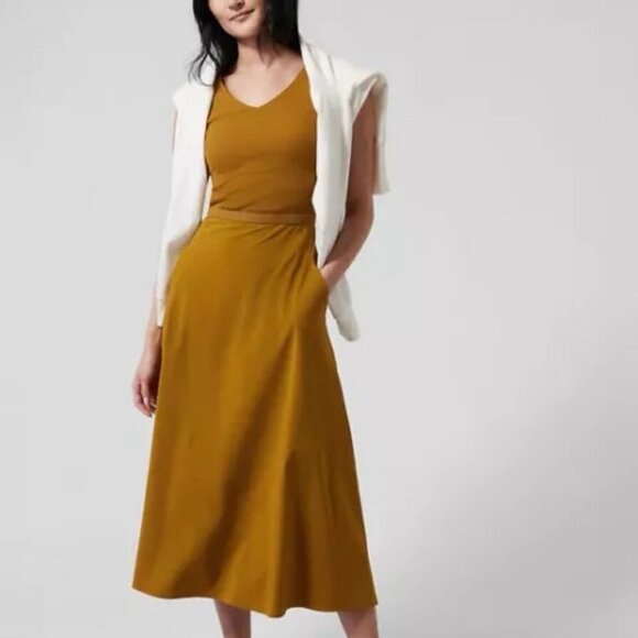 Athleta Dresses & Skirts - Athleta Ryder Midi Dress in Brass Yellow size M